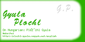 gyula plochl business card